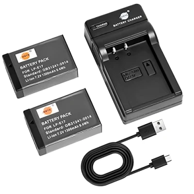 Afbeelding van DSTE LP E17 camera accu (2 stuks) en oplader, compatibel met Canon EOS 750D, 760D, 8000D, Kiss X8i, Rebel T6i, T6s
