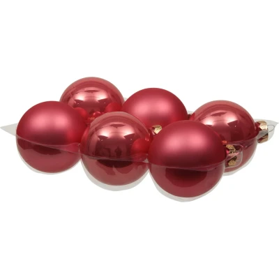 Afbeelding van Othmara Kerstballen 6 stuks glas bubblegum roze 8 cm