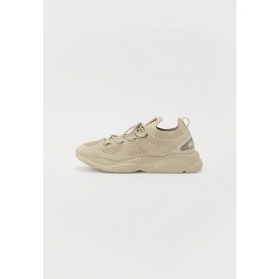 Afbeelding van HUGO Leon Runn sneakers voor heren in hardloopschoenstijl met gebreid bovenmateriaal en bubbel logo, Open beige, 42 EU