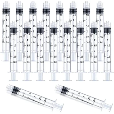 Afbeelding van 30 Pack 3cc/ml Luer Lock Spuiten zonder naalden, individueel steriel verzegeld (3 ml)