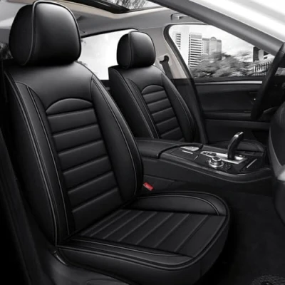 Afbeelding van Chifeng Autostoelhoezen, 2 stuks, geschikt voor Mercedes Benz C klasse W202, W203, W204, W205, E W210, W211, W212, W213, W124, waterdicht, PU leer, zwart