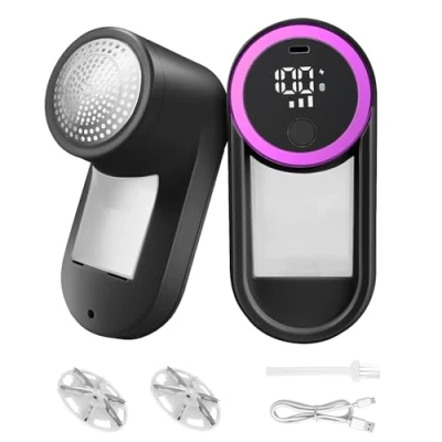 Afbeelding van Zoelele Scheerapparaat tegen pluizen, anti pluis kleding, oplaadbaar, met led display en kop 6 messen, pluisfrees, 3 snelheden, elektrisch, voor kleding meubels