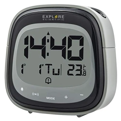 Afbeelding van Explore Scientific RDW3007 Radio gestuurde digitale projectiewekker Groot Touchscreen Display Datum aanduiding Binnen thermometer Zwart Grijs