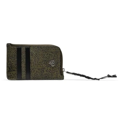 Afbeelding van SCOTCH &amp; SODA Printed Leather Cardholder With A Zip Leopard Spot Green
