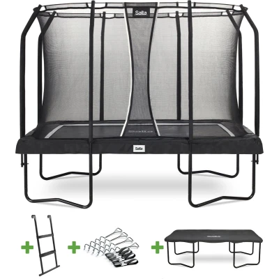 Afbeelding van Salta Premium Black Edition Trampoline Inclusief veiligheidsnet, ladder, afdekhoes en verankeringsset 305 x 214 cm Zwart