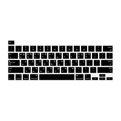 Afbeelding van MiNGFi Koreaans Silikon toetsenbordbeschermer compatibel met MacBook Pro 16&quot; M1 (2019+) 13&quot; (2020+) model A2338 A2289 A2251 A2141 US/ANSI toetsenbordindeling zwart