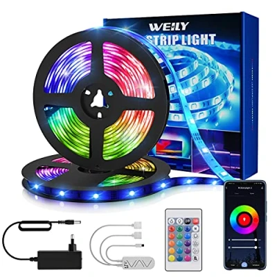 Afbeelding van 15M Wifi Led Strip, WEILY Flexibele Kleur Veranderende Smart RGB Telefoon Controle Light Strip [Energie efficiëntieklasse A+++]