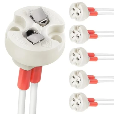 Afbeelding van DiCUNO Bin pin basis van 6 stuks, Connector G4, GU3.5, G6.35, GY6.35, GX5.3, GU5.3, MR16, GZ4, MR11, Halogeen gloeilamp LED lampvoet, Keramische voet