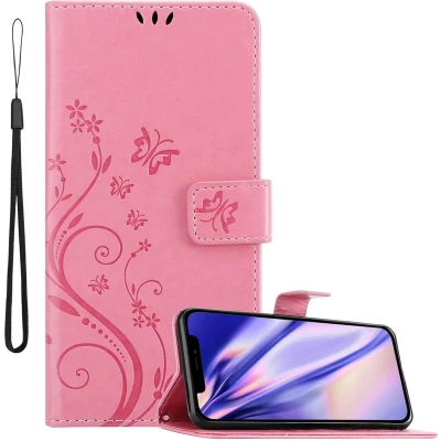 Afbeelding van Cadorabo Hoesje geschikt voor Apple iPhone 12 MINI in Bloemen ROZE Beschermhoes Case Cover magnetische