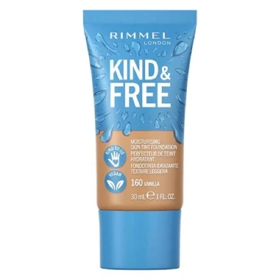 Afbeelding van 1+1 gratis: Rimmel KIND &amp; FREE Vegan Foundation 160 Vanilla 30 ml