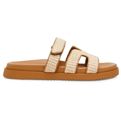 Afbeelding van Steve Madden Missile Pantoffels, Dames, Maat: 36, Beige Textiel/ synthetisch