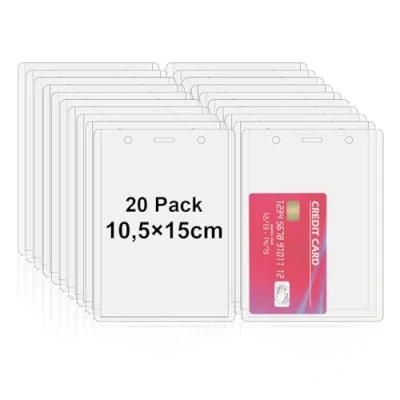 Afbeelding van Fushing verticale PVC ID kaart naamplaatje badgehouders beschermer perforator voor business school evenement (150x105mm) (20)