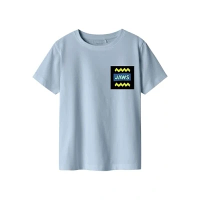 Afbeelding van NAME IT Jongens Nkmmakai Jaws Nreg Ss Top Box Sky, Celestial Blue, 134 140