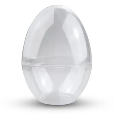 Afbeelding van Netuno 5 stuks acryl eieren 15 cm grootte, 11 diameter transparant, deelbaar staand kunststof eieren, plastic voor decoupage, decoratie, knutselen