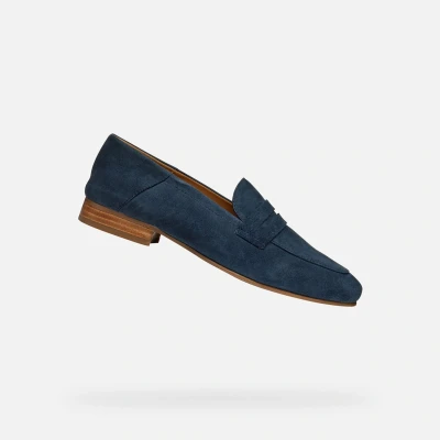 Afbeelding van Geox Mantinea Instappers, Dames, Maat: 41, Navy Veloursleer