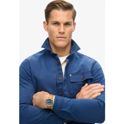 Afbeelding van Superdry Mannen Merchant Utility Overshirt Blauw Grootte: L