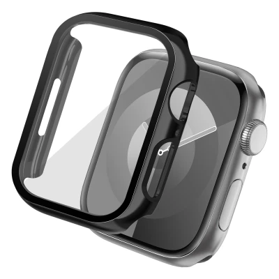 Afbeelding van Apple Watch 45 mm Hoes: imoshion Full Cover Shiny Hardcase Zwart Kunststof Smart Covers