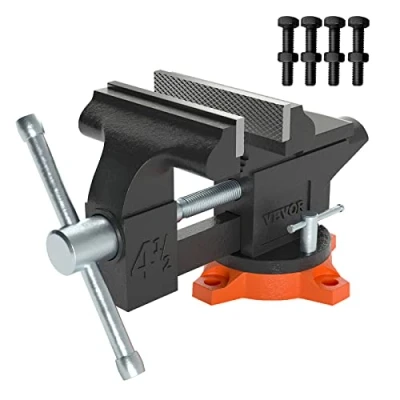 Afbeelding van VEVOR 11,5cm bankschroef 240 draaibaar sferoïde gietijzeren werkbankschroef 1,5 4,5cm buisklemdiameter 8,5 cm bekopening parallelle Ideaal voor slijpen snijden etc.