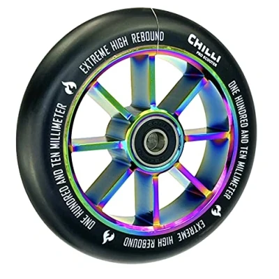 Afbeelding van Chilli Pro Stunt Scooter Spoked Base Roller 110mm (zwart/PU Neochrome)