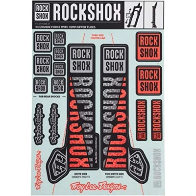 Afbeelding van Rockshox Unisex Troy Lee Designs verende voorvork, decoratieset, meerkleurig, eenheidsmaat