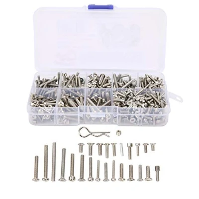 Afbeelding van RC auto schroefset, duurzame roestvrijstalen schroefset met draagbare doos voor axiale SCX10 III 1/10 reparatieonderdelen
