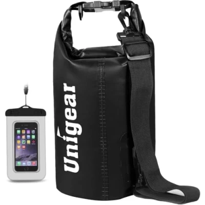 Afbeelding van Unigear Waterdichte tas 2 l/5 l/10 l/20 l/30 l/40 l/55 l met telefoonhoes en lange verstelbare schouderriem voor boot, kajak, vissen, rafting, zwemmen, kamperen, snowboarden