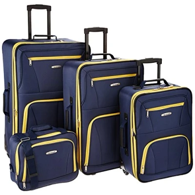 Afbeelding van Rockland Jungle Softside Rechtopstaande Bagage Set, marineblauw, Eén maat, 4 delige bagageset