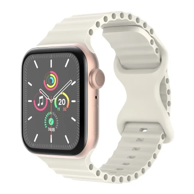 Afbeelding van imoshion Athletic siliconen bandje Geschikt voor Apple Watch 1, 2, 3, 4, 5, 6, 7, 8, 9, 10, SE, Ultra (2) 44/45/46/49 mm Beige One Size
