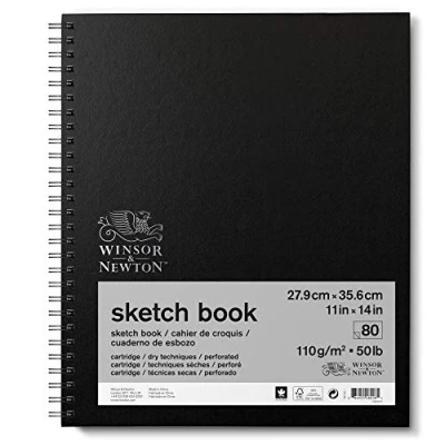 Afbeelding van Winsor &amp; Newton 6672011 Schetsboek met spiraalbinding 80 vellen schetspapier microgeperforeerde in 27.9 x 35.6cm