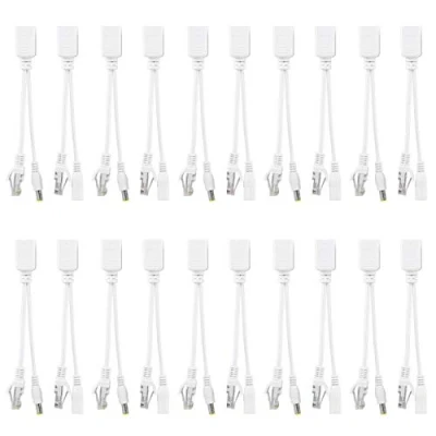 Afbeelding van POE Injector, Adapter Injector Splitter, 10 Paar IP Camera RJ45 Kabel Power Over Ethernet + Splitter DC 12 V