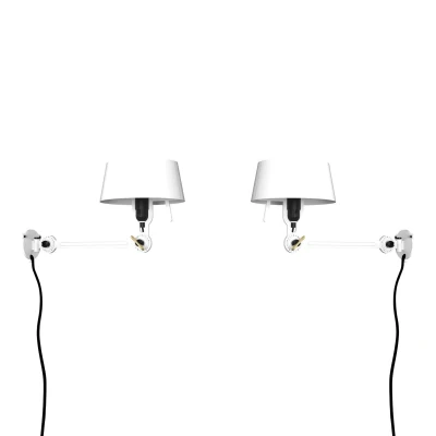 Afbeelding van Tonone Bolt Bed Underfit wandlamp met stekker set van 2 Pure White