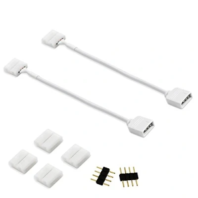 Afbeelding van COOLWEST 2 stuks aansluitkabels 4 pins connector voor ledstrips 5050 RGB, verbinding en verlenging ledlichtstrips lichtstrip