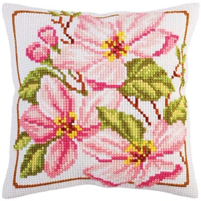 Afbeelding van Voorbedrukt kruissteek Kussenpakket roze Magnolia Collection d&#039;Art 5291