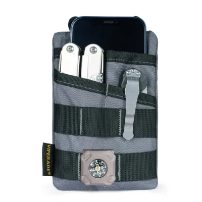Afbeelding van VIPERADE VE3 EDC Tool Bag Organizer, Heren Kleine Pocket Multi Organizer Nylon Gereedschapstas Schede Tas voor Zaklamp Mes Pen Notebook (Grijs)