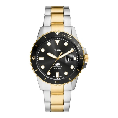 Afbeelding van Fossil horloge FS6031 Blue Dive zilverkleurig