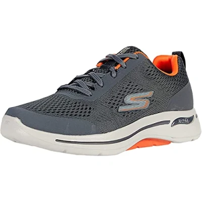 Afbeelding van Skechers Go Walk Arch Fit Togpath Sneaker voor heren, Houtskool Oranje, 46 EU