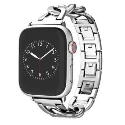 Afbeelding van Apple watch Metalen quick release ketting band Zilver Geschikt voor 38mm / 40mm 41mm
