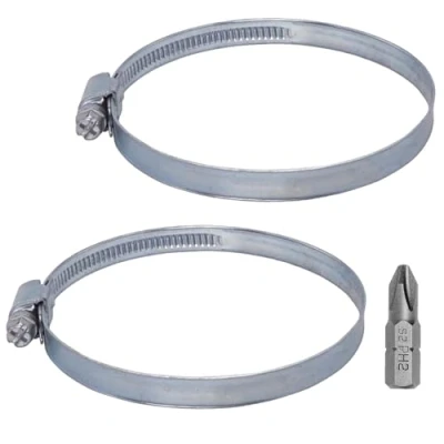 Afbeelding van SKIR&#039;CO (2 stuks) verstelbare slangklemmen 130 150 mm, verzinkt stalen DIN 3017, buisklemmen, met diameter