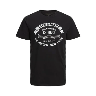 Afbeelding van Jack &amp; Jones Jjejeans TEE Oneck Tshirt print, Heren, Maat: Medium, Black