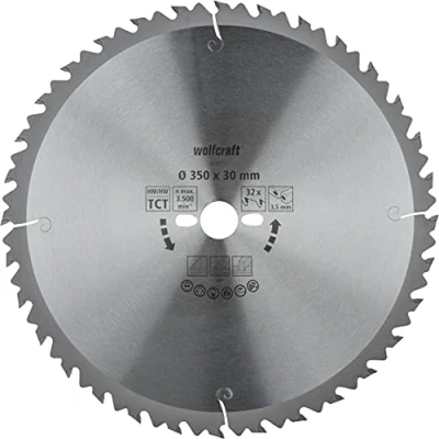 Afbeelding van Wolfcraft 6666000 Hardmetaal cirkelzaagblad 350 x 30 3.5 mm Aantal tanden: 32 1 stuk(s)