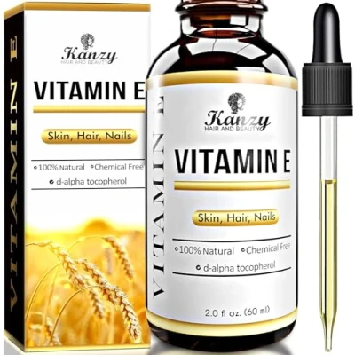 Afbeelding van Kanzy Organic Vitamin E Oil for Face Perfecte Lichaamsolie, Haarolie en Nagelolie 100% Natuurlijke Biologische Vitamine Olie voor Gezicht d Alpha Tocopherol 60ml