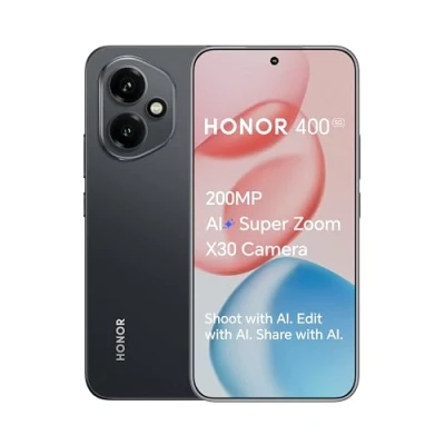 Afbeelding van HONOR 400 Smartphone, 5G Mobiele Telefoon, 200MP AI Super Zoom Camera, 6.55&quot;, 8GB+256GB, 5000nits Ultra Bright Display, 5 sterren Valweerstand, Dual SIM, Android 15, Zwart