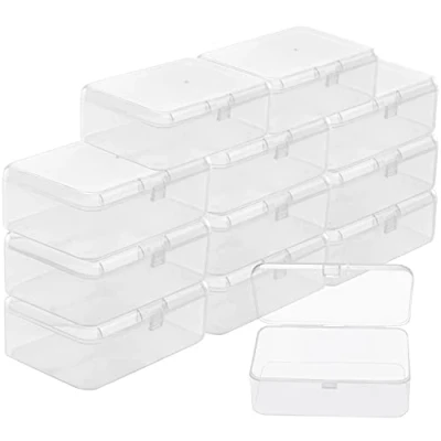Afbeelding van Belle Vous Klein Helder Plastic Opslag Dozen Containers met Scharnier Deksels (12 Pak) L9 x B6 H3,3 cm Mini Doosjes Voor Pillen, Kralen, Sieraden &amp; Hobby Items
