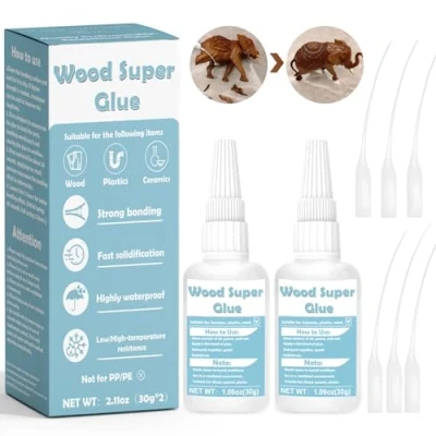 Afbeelding van WAN2TLK 60 g houtlijm, extra sterk, transparante sneldrogend, sterke houtlijm voor eiken, houten meubels, producten en handwerk van hout, randen