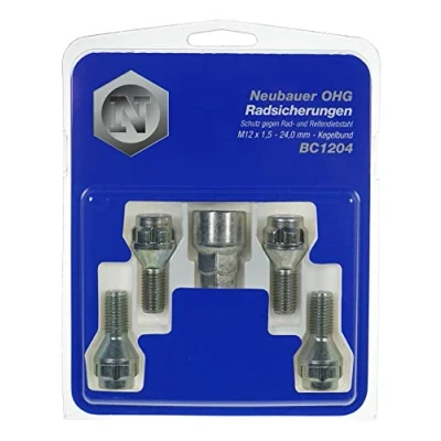 Afbeelding van BC1204 Wieldiefstalbeveiligingsbouten M12x1,5, conische zitting, schachtlengte 24,0 mm, sleutelbreedte 17 mm / 19
