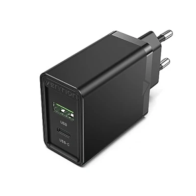 Afbeelding van VENTION USB C Oplader PD 3.0 en QC Charger, 20W 18W A Dual Poort Snellader voor iPhone 14/13/12/11/Pro Max, AirPods, Samsung S22/S21 Galaxy S20 S10 S9, Huawei P20 P30, Pixel (Zwart)