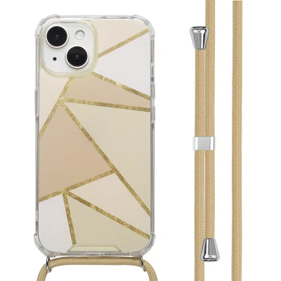 Afbeelding van imoshion Hoesje Geschikt voor iPhone 15 Design met Koord Beige Graphic