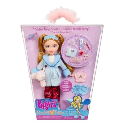 Afbeelding van Bratz Slumber Party Cloe Modepop Met 2 Sets Pyjama&#039;s, Pluche Beest en Accessoires Geschikt voor Kinderen Verzamelaars