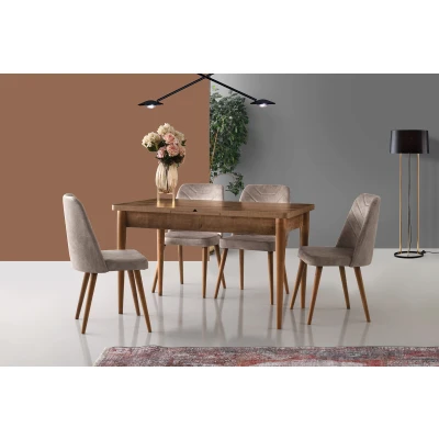 Afbeelding van Set van 2 Conla Fluwelen Stoelen Beige Menzzo