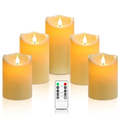 Afbeelding van Da by LED kaarsen, Candles Batterij Kaars Hoogte 10cm x 2, 13.5cm 16.5cm 1; Doorsnee 8cm; 5 STKS Nieuwste Stijl